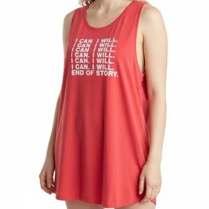 Old Navy Active Go-Dry XXL Red Graphic Muscle Tank Top I Can I Will End of Story